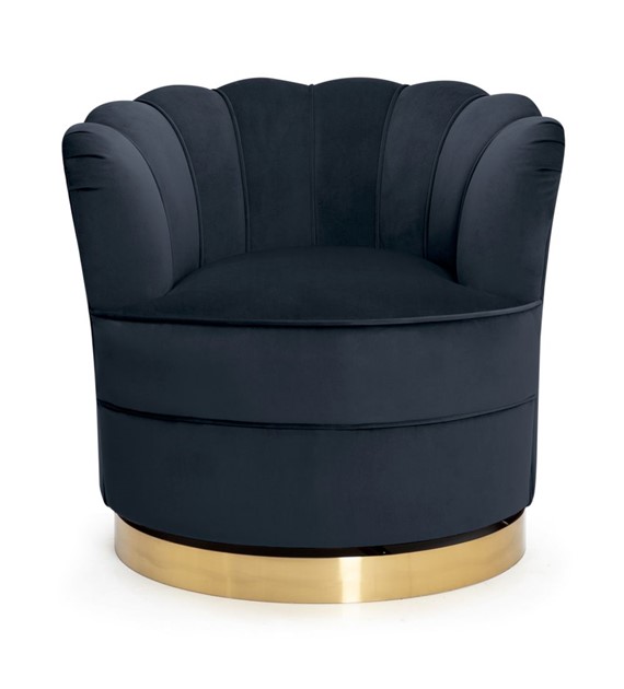 Fotel obrotowy SISI - granatowy / złoty