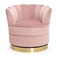 Fotel obrotowy SISI - jasnoróżowy / złoty